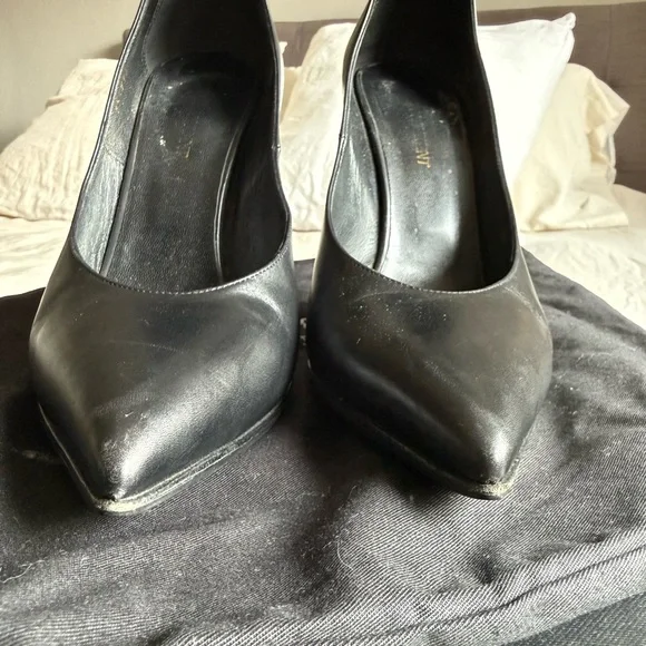 Saint Laurent Black Leather Ankle-Strap Stiletto Pumps - Picture 7 of 8